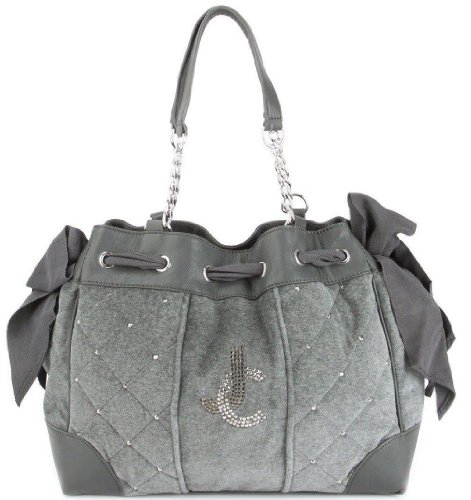 Juicy Couture Grey Crystal Quilted Daydreamer Tote Bag Handbag Yhruo080