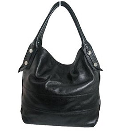 Gironacci Women’s 380 Davinci Italian Designer Large Leather Bag in Black