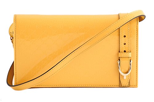 Gucci 354086 Nice Patent Leather Handbag Yellow Clutch