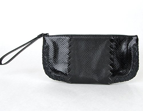 Bottega Veneta Black Python Wristlet Clutch Bag 332310 1000