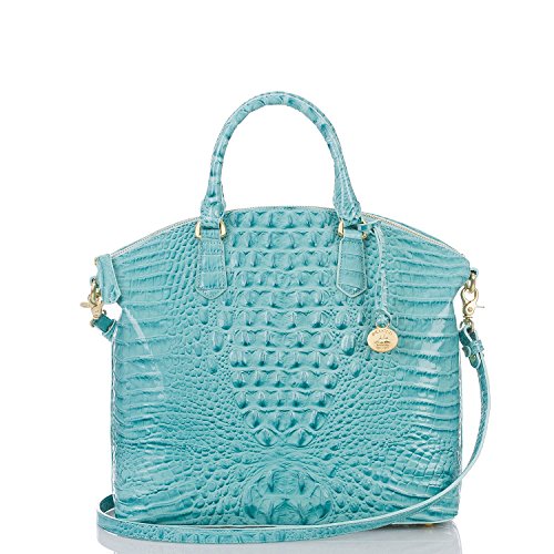 NEW AUTHENTIC BRAHMIN LARGE DUXBURY EXOTIC CROC LEATHER CARRYALL SATCHEL (Glass Glossy Melbourne)