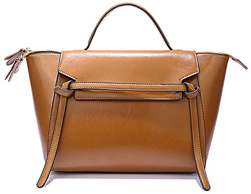 Heshe® Women’s New Fashion Leather Waxy Tote Top Handle Shoulder Bag Cross Body Handbag