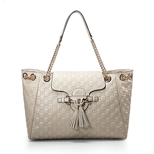 Gucci Emily Guccissima Shoulder Storm Grey Gray Leather New Handbag