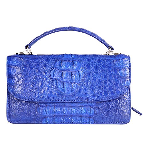GAVADI Crocodile Leather Ladies Handbag Evening Party Bag Blue G037BL