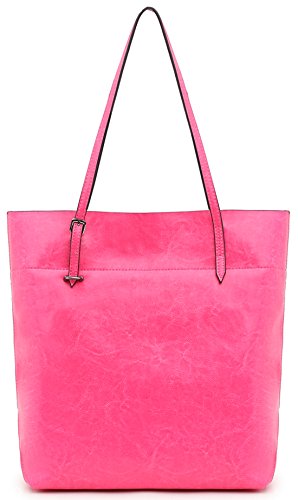 Heshe® Leather Women’s Simple Style Tote Top Handle Shoulder Handbag Satchel Purse
