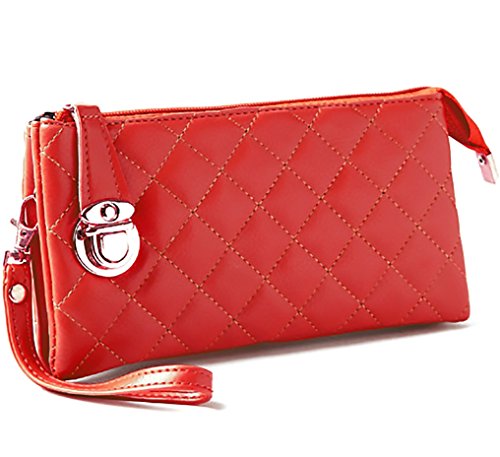 Josi Minea Beautiful & Elegant Quilted Leather Wristlet Clutch for Casual, Business & Evening Outing