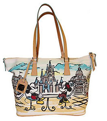 Walk Disney World D23 Dooney & Bourke Cinderella’s Castle Mickey & Minnie Zip Top Shopper Tote Bag Purse WDW