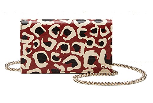 Gucci Leopard Print Leather Chain Handbag Crossbody 354697