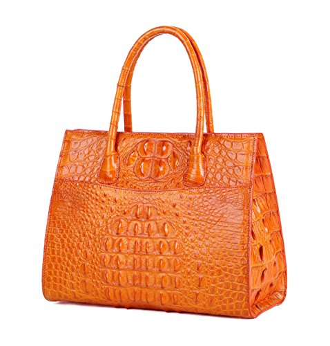 GAVADI Crocodile Leather Ladies Orange Evening Bag