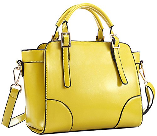 Heshe® New Fashion Women’s Waxy Top-handle Tote Handle Cross Body Shoulder Bag Handbag
