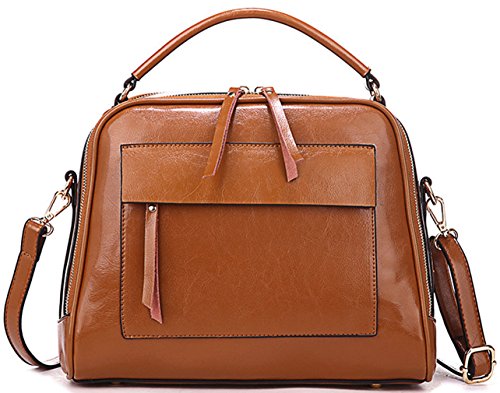 Heshe® Women’s Leather Tote Top Handle Shoulder Bag Cross Body Handbag