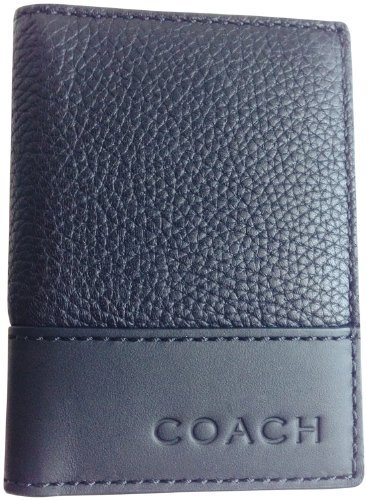 Coach Camden Pebbled Leather Slim Passcase ID Wallet Black