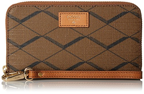 Fossil Sydney Zip Phone Wallet, Brown, One Size