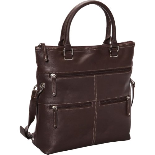 Tignanello Perfect Pockets Foldover Convertible Tote Shoulder Bag (Brown)