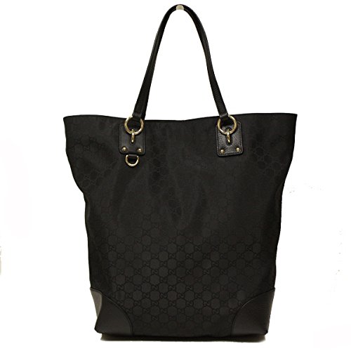 Gucci Black Nylon and Leather Large Tote Bag