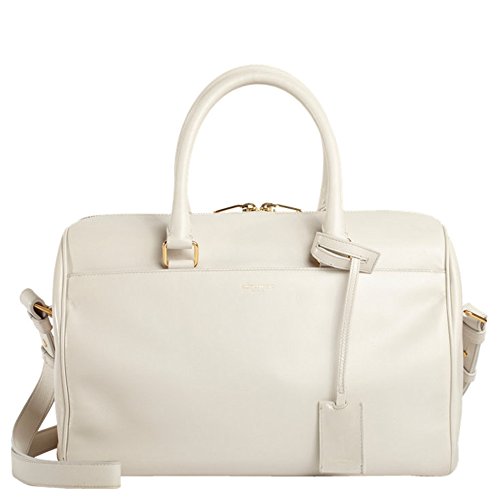 Saint Laurent Classic Duffle 6 Hour Bag in White Leather 314704