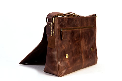 Cuero 16″ Leather Shoulder Messenger Satchel Laptop Leather Messenger Bag For Men And Women