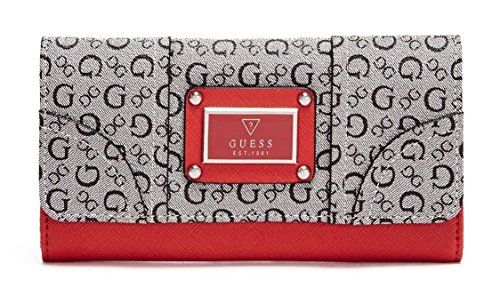 GUESS Women’s Doubt Wallet Clutch Bag, (Black / Red)