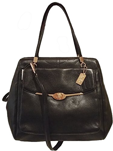 Coach Madison North/South Satchel in Leather (Black)