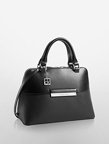 Calvin Klein Valerie Studio Dome Satchel Bag Handbag Purse Black