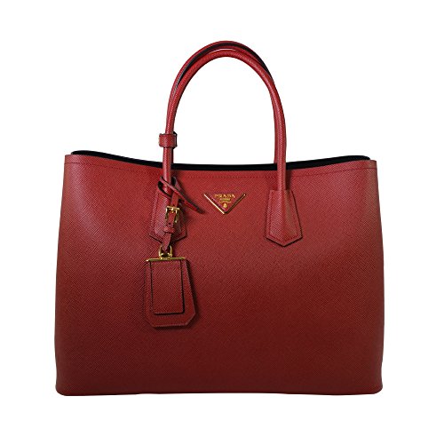 Prada Women’s Saffiano Cuir Tote Bag BN2761 F068Z Fuoco (Red)