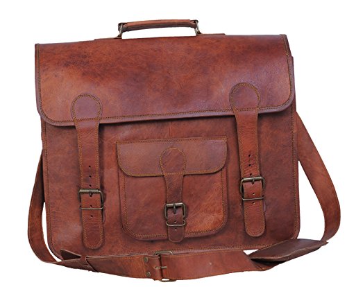 Passion Leather 16 Inch Real Handmade Leather Briefcase Laptop Messenger Bag Satchel