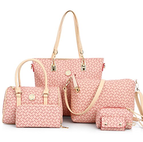 Itscosy Clutch Handbags for Women 6 Piece Set Bag Handbag and Purse