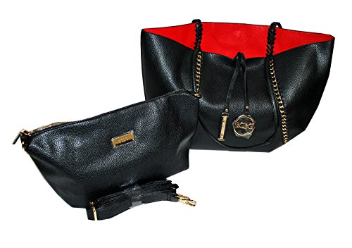 BCBG Reversible Tote Bag Black/Red B0060-CH