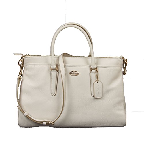 Coach Morgan Pebbled Leather Satchel with Removable Crossbody Belt in Chalk (ivory)