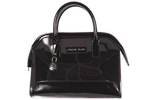 Armani Jeans women’s handbag shopping bag purse patent black
