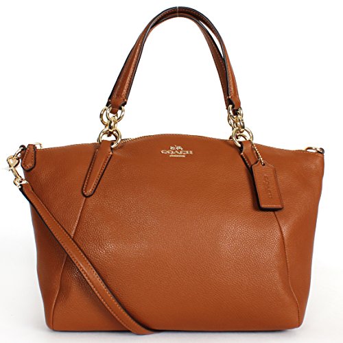 Coach Small Kelsey Saddle Brown Pebbled Leather Satchel Crossbody