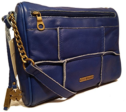 Lucky Brand Logan Crossbody Leather Patch Rinse Blue Handbag LBT1874