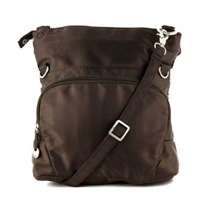 Travelon Quilted Fold-Over Shoulder Bag (Brown)