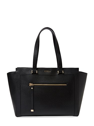 Furla Ginevra Saffiano Leather Tote Bag, Onyx, Large