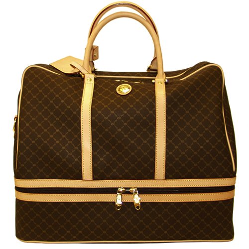 Signature Brown Duffel Dome Traveler by Rioni Designer Handbags & Luggage