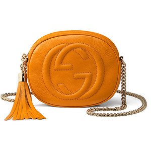 Gucci Soho Mini Chain Crossbody Mustard Leather Bag Handbag