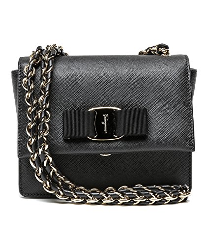 Wiberlux Ferragamo Women’s Chain Strap Real Leather Flap Bag