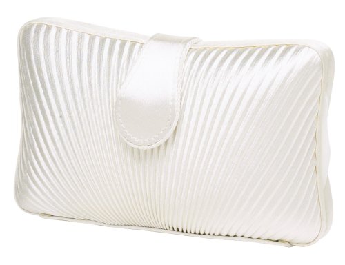 Carlo Fellini – Erin Evening Bag Party Wedding Bridal Handbag Clutch Hobo Hard Case Pleated Fully Satin Bag with Magnetic Closure and 20″ Shoulder Drop (71 973)