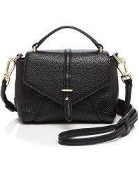 Tory Burch 797 Tiny Satchel Black Leather Handbag Bag New