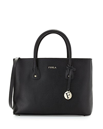 Furla JOSI Saffiano Leather Top Handle Bag, Onyx, Small
