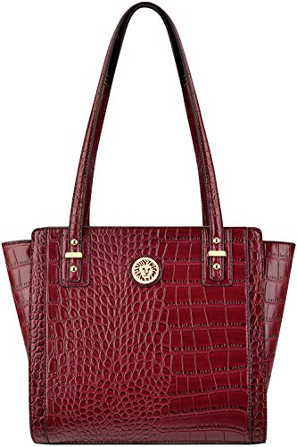 Anne Klein Front Runner Croco Texture Handbag One Size Red