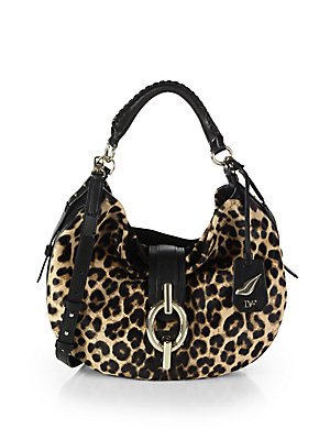 Diane von Furstenberg Sutra Leopard Haircalf Hobo Bag