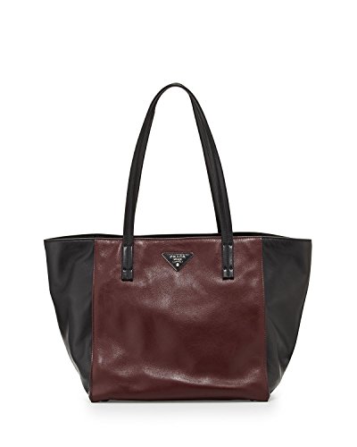 PRADA Shopping Soft Calf Leather Br5109 Nero/ Granaot Bag