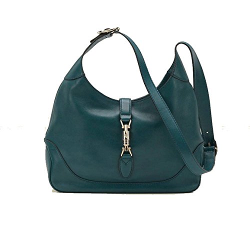 Gucci New Jackie Women’s Shoulder Bag Handbag Teal Blue Green Leather 277520 AMKOG