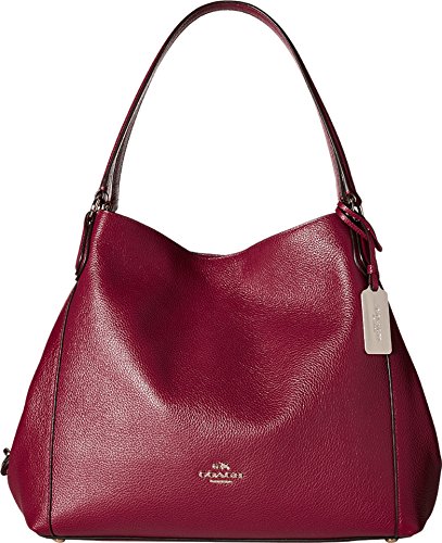 COACH Women’s Refined Pebble Leather Edie 31 Shoulder Bag LI/Black Cherry Shoulder Bag