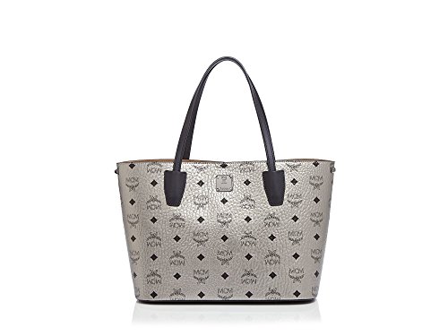 MCM Small Metallic Silver Project Tote Bag