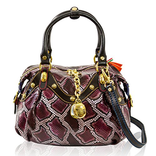 Marino Orlandi Italian Designer Purple Python Leather Purse Crossbody Bag