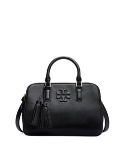 Tory Burch Thea Small Rounded Double-zip Satchel Black Leather Bag