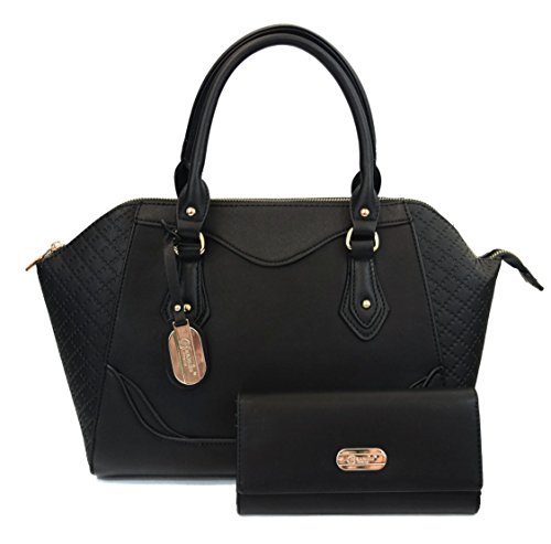 Brangio Italy “Mariah” Dome Shaped Satchel-Style Handbag & Wallet Set