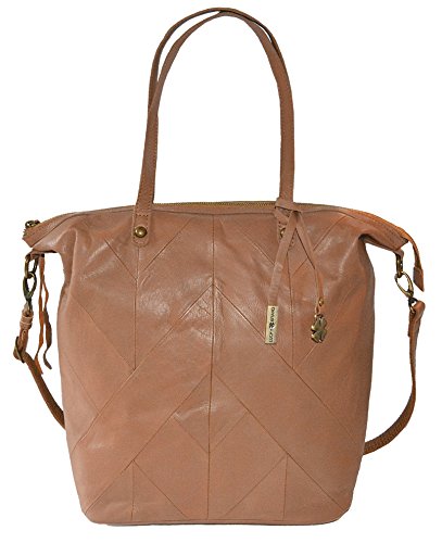 Lucky Brand PieceTrain Leather Tote Bag Handbag Cognac Purse